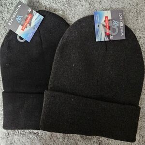 Men's Black Beanie Set